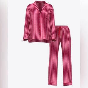 Victoria's Secret Bold Pink Striped and hearts Pajama Set